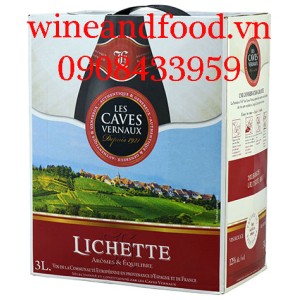 Rượu vang Lichette Les Caves Vernaux bịch 3L