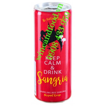 Rượu vang đỏ Sparkling red Sangria Keep Calm & Dink lon 250ml