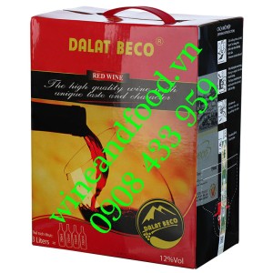 Rượu vang đỏ Dalat Beco bịch 3 Lít