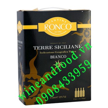 Rượu vang Bianco Terre Siciliane Ronco trắng 3l