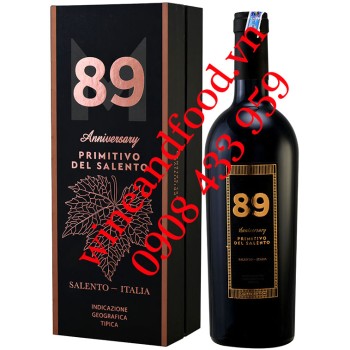 Rượu vang 89 Anniversary Primitivo Del Salento IGT hộp quà