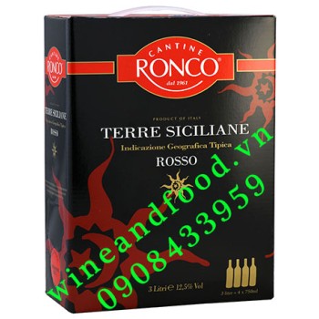Rượu vang Terre Siciliane Rosso Cantine Ronco 3l