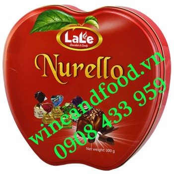 Socola hỗn hợp Nurello Lale hộp thiếc trái tim 300g