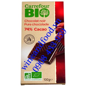 Socola đen 74% Bio Carrefour 100g