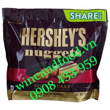 Socola đen Hạnh Nhân Hershey's Nuggets Almonds Share Pack 286g