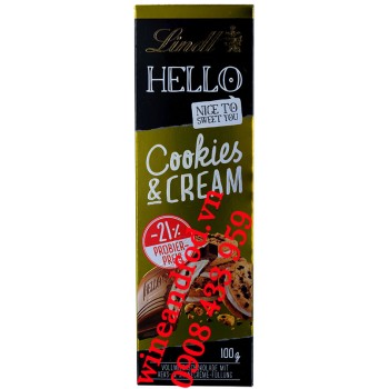 Socola Hello Cookies cream Lindt thanh 100g