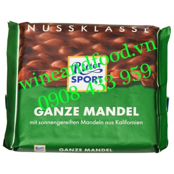Socola Ritter Sport sữa hạnh nhân Ganze Mandel thanh 100g