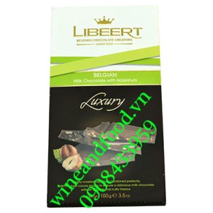 Socola sữa hạnh nhân Libeert thanh 100g