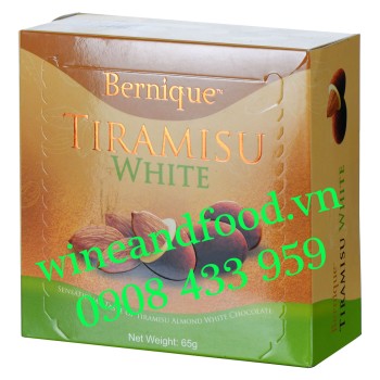 Socola trắng Tiramisu hạnh nhân Bernique 65g