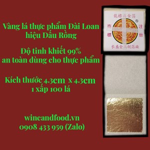 Vàng lá thực phẩm Đài Loan hiệu Dấu Rồng Dragon Mark