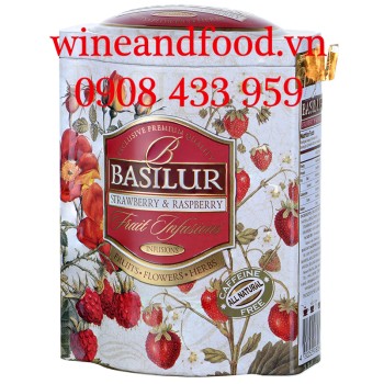 Trà Basilur Fruit Infusions Strawberry & Raspberry hộp 100g