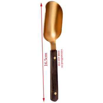 Muỗng xúc trà kim loại cán gỗ 04